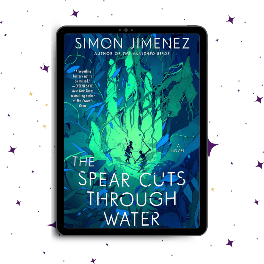 Cover for spear cuts through water