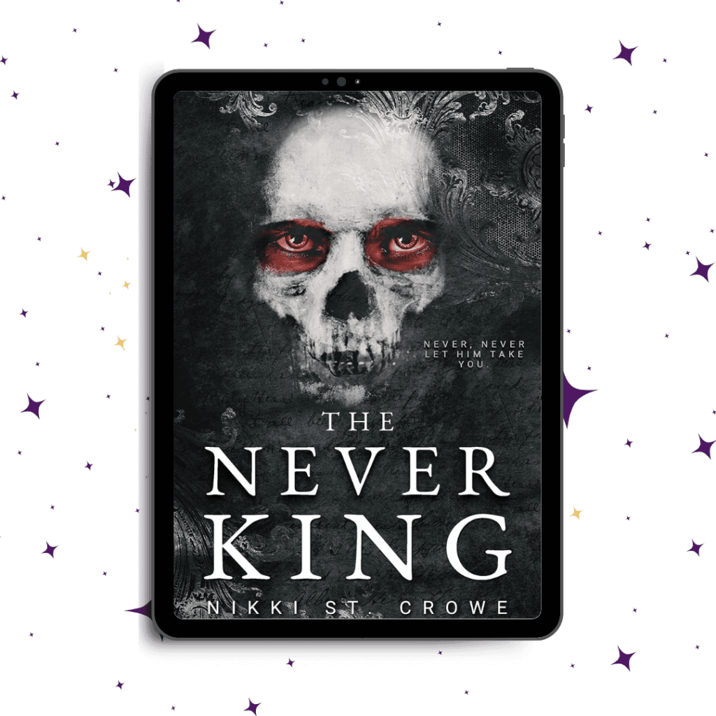 Cover of The Never King on an iPad